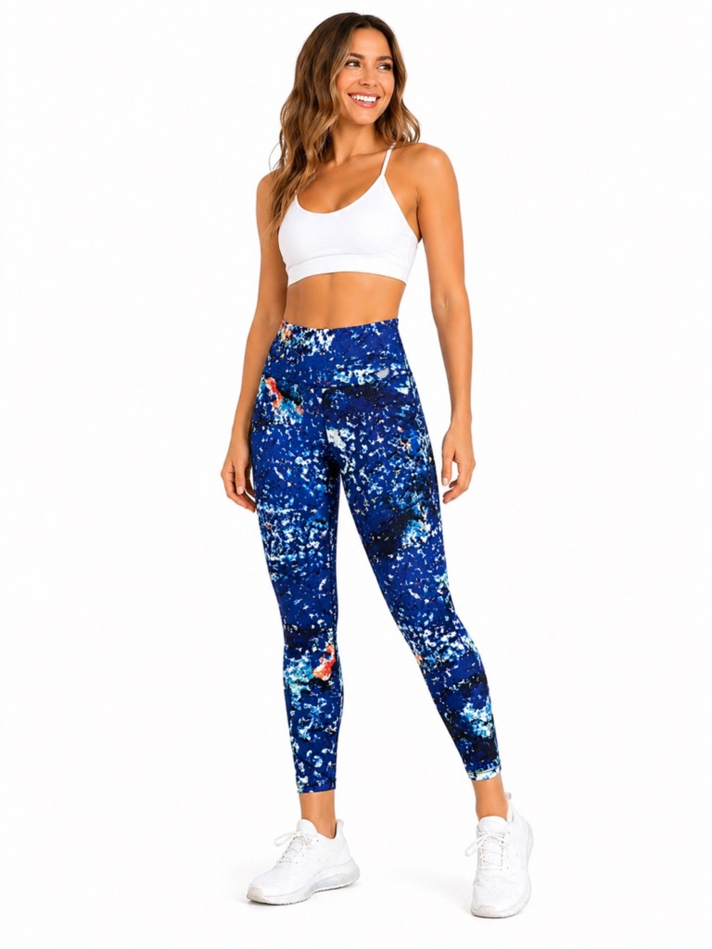 Agstract Apparel 7/8 Blue Abstract Print Blue Leggings